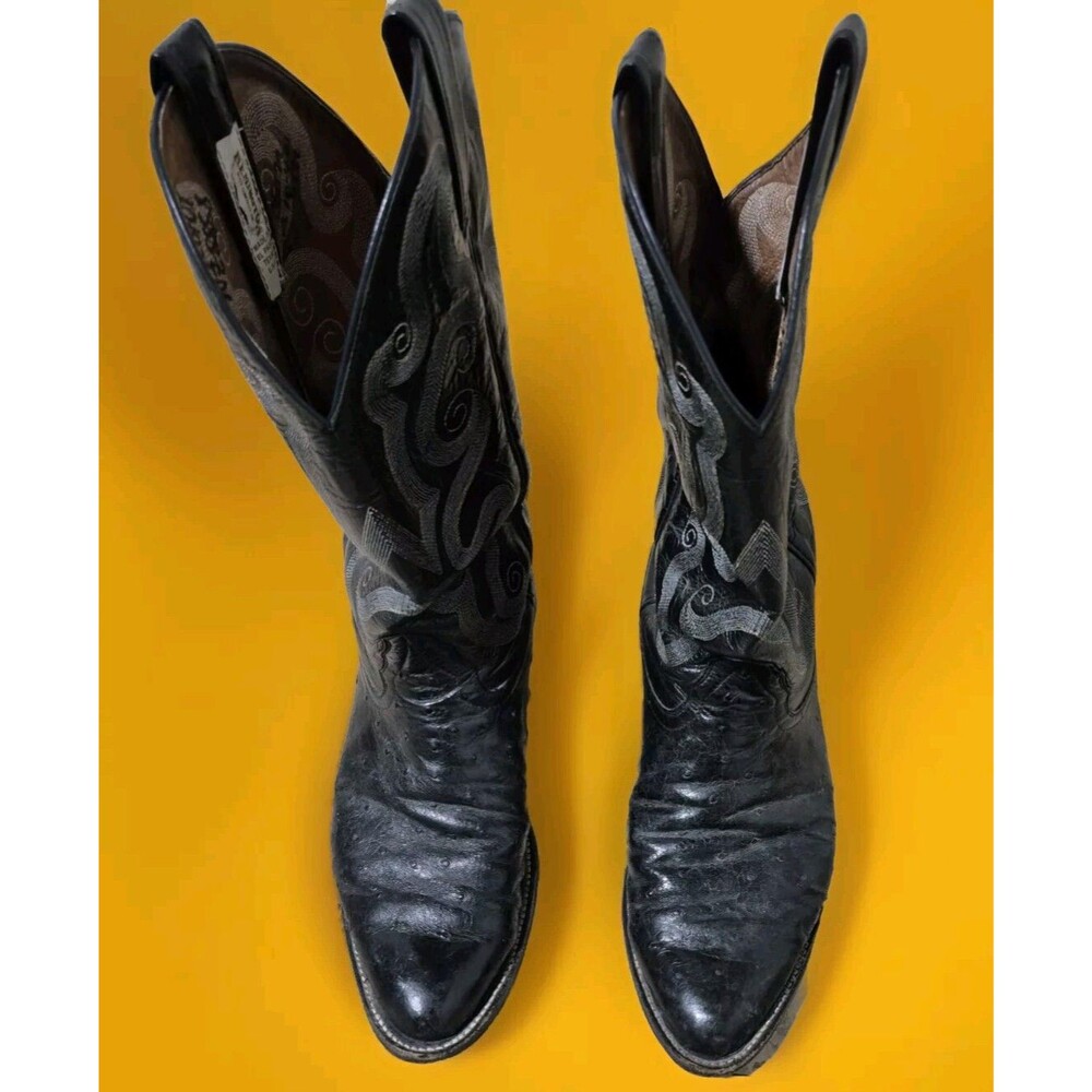 Remington Black Men’s Ostrich Size 10 D Cowboy Boots Pre-Owned